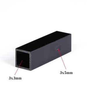 Cuvetta micro quarzo a parete nera da 45uL con finestra da 3x5 mm