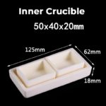 C489, Rectangular Crucible Pack, Including 1PC: 125x62x18mm, 2PC: 50x40x20mm, Alumina Crucible NO Cover