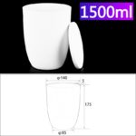 C326, Conical Crucible, 1500ml, Top Dia.: 140mm, Bottom Dia.: 85mm, Height: 175mm, Alumina Crucible with Cover (1pc/ea)