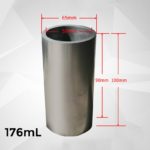 C844, Graphite Crucible, Cylindrical, 176ml, Outer: 65x100mm, Inner: 50x90mm, 99.9% Pure Graphite (1pc/ea)