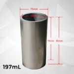 C849, Graphite Crucible, Cylindrical, 197ml, Outer: 75x80mm, Inner: 60x70mm, 99.9% Pure Graphite (1pc/ea)