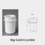 C800, Quartz Ceramic Melting Crucible, Contain 1KG Gold, Dia.xH: 60x101mm, 99.99% SiO2, Usable 1800°C (1pc/ea)