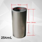 C850, Graphite Crucible, Cylindrical, 254ml, Outer: 75x100mm, Inner: 60x90mm, 99.9% Pure Graphite (1pc/ea)