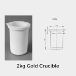 C801, Quartz Ceramic Melting Crucible, Contain 2KG Gold, Dia.xH: 86x118mm, 99.99% SiO2, Usable 1800°C (1pc/ea)