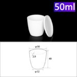 C314, Conical Crucible, 50ml, Top Dia.: 50mm, Bottom Dia.: 32mm, Height: 49mm, Alumina Crucible with Cover (5pc/ea)