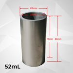 C819, Graphite Crucible, Cylindrical, 52ml, Outer: 40x80mm, Inner: 30x75mm, 99.9% Pure Graphite (5pc/ea)